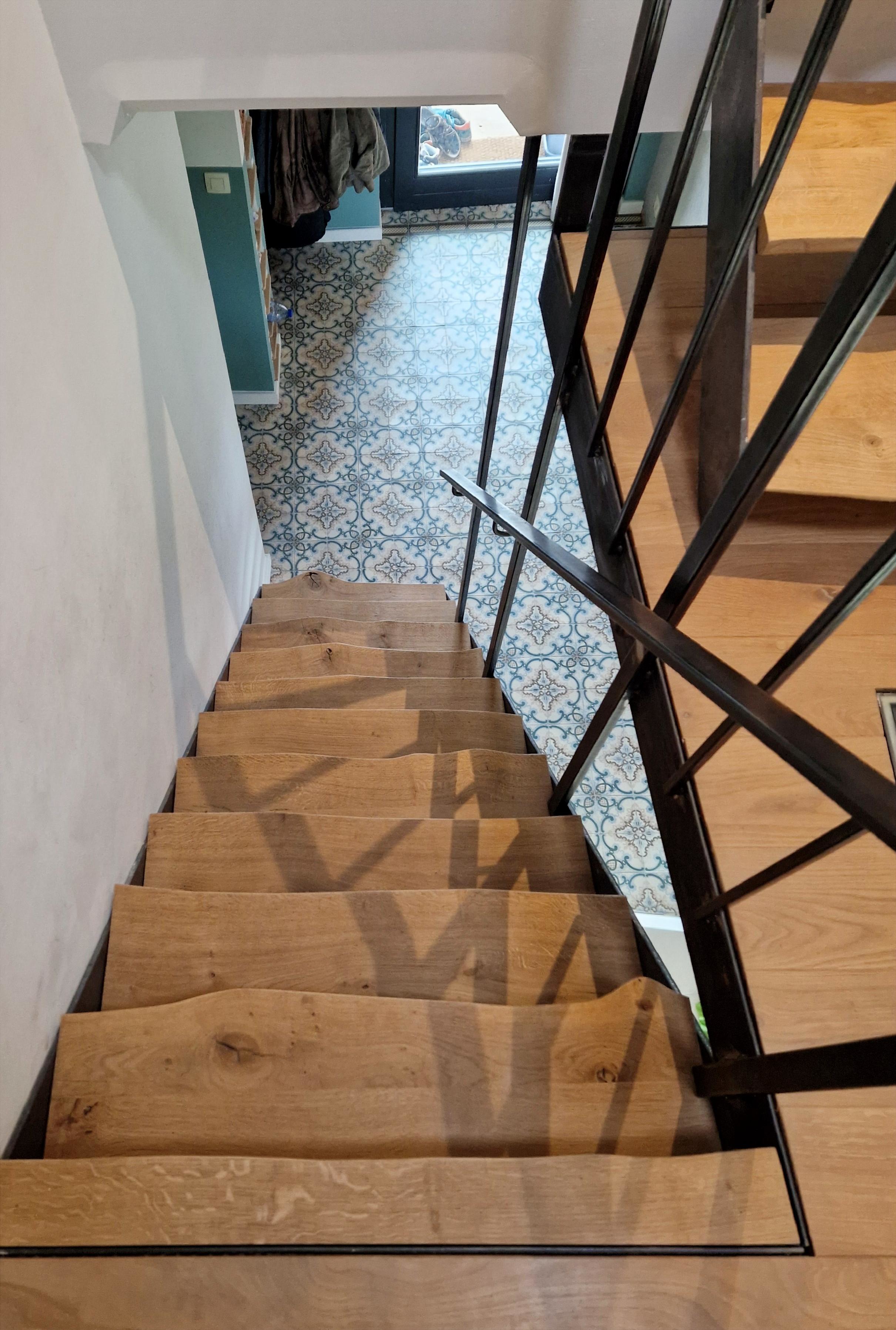 Escalier bois et acier style industriel